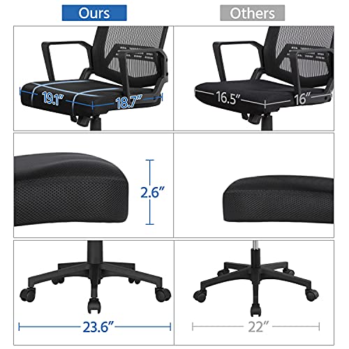 Topeakmart Ergonomic Mesh Office Chair, Executive Rolling Swivel Chair, Computer Chair with Lumbar Support Desk Task Chair for Women, Men(Black)