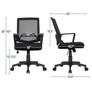 Topeakmart Ergonomic Mesh Office Chair, Executive Rolling Swivel Chair, Computer Chair with Lumbar Support Desk Task Chair for Women, Men(Black)