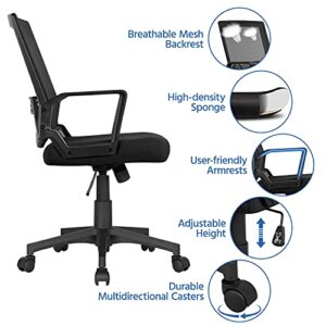 Topeakmart Ergonomic Mesh Office Chair, Executive Rolling Swivel Chair, Computer Chair with Lumbar Support Desk Task Chair for Women, Men(Black)