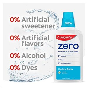 Colgate Zero for Healthy Gums Alcohol Free Mouthwash with CPC (Cetylpyridinium Chloride), Natural Spearmint - 515 mL, 17.4 Fluid Ounce