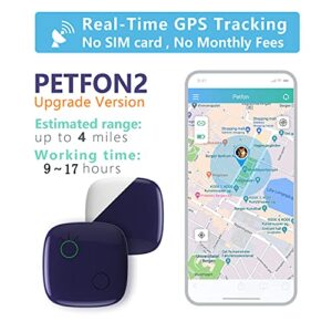 PetFon Pet GPS Tracker, No Monthly Fee, Real-Time Tracking Collar Device, APP Control For Dogs And Pets Activity Monitor(Only For Dog)