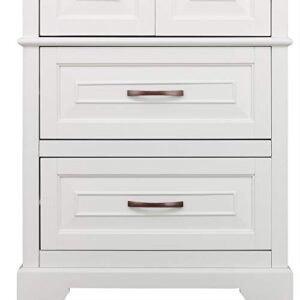Teamson Home St James Linen Tower with 2 Doors and 2 Drawers with White Finish