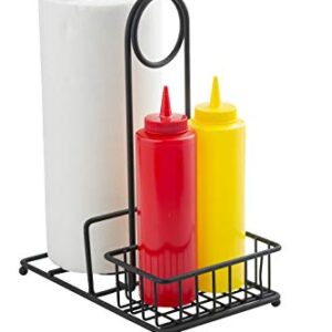 Paper Towel & Condiment Caddy - 10"L x 6"W x 12.25"H, Steel, Black