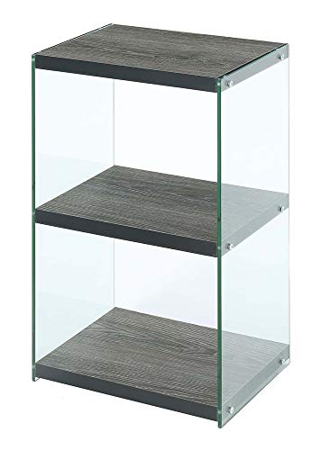 Convenience Concepts SoHo 3 Tier Tower Bookcase, Weathered Gray