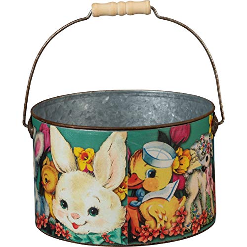 Primitives by Kathy Have A Happy Easter Decorative Bucket Set 9.50" Diameter x 6.25", 7.50" Diameter x 4.75"