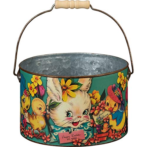 Primitives by Kathy Have A Happy Easter Decorative Bucket Set 9.50" Diameter x 6.25", 7.50" Diameter x 4.75"