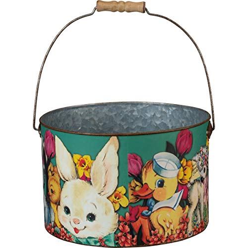 Primitives by Kathy Have A Happy Easter Decorative Bucket Set 9.50" Diameter x 6.25", 7.50" Diameter x 4.75"