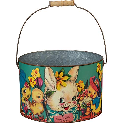 Primitives by Kathy Have A Happy Easter Decorative Bucket Set 9.50" Diameter x 6.25", 7.50" Diameter x 4.75"