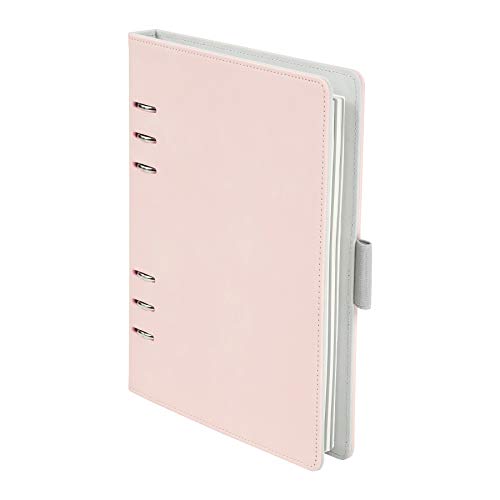 Oxford 6-Ring Professional Notebook, 7 x 9 Inch, Refillable Notebook, Ivory Paper, 100 Sheets, Blush Pink Faux Leather Cover (90005)