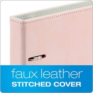Oxford 6-Ring Professional Notebook, 7 x 9 Inch, Refillable Notebook, Ivory Paper, 100 Sheets, Blush Pink Faux Leather Cover (90005)