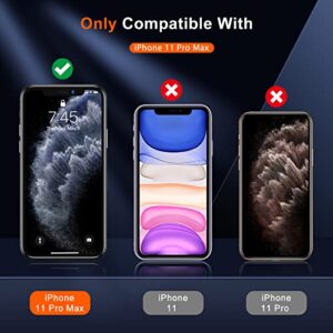 UniqueMe [4 Pack] compatible with iPhone 11 Pro Max 6.5 - inch, 2 Pack Privacy Screen Protector Tempered Glass and 2 Pack Camera Lens Protector, Anti Spy Bubble Free Case Friendly - Precise Cutout