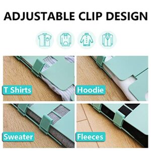 XHUJBOARD Adjustable Adult Clothes Folding Board, T Shirts Sweater Hoodie Fleeces Hoody Clothes Folder Durable Plastic Laundry folders Folding Boards flipfold, Light Green