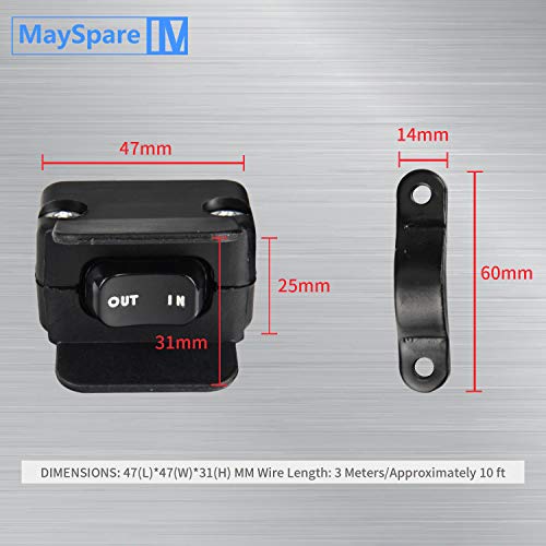 MaySpare 12V Winch Rocker Thumb Switch with Mounting Bracket for ATV UTV Handlebar Control Line Kit