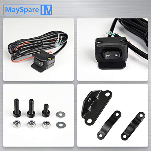 MaySpare 12V Winch Rocker Thumb Switch with Mounting Bracket for ATV UTV Handlebar Control Line Kit