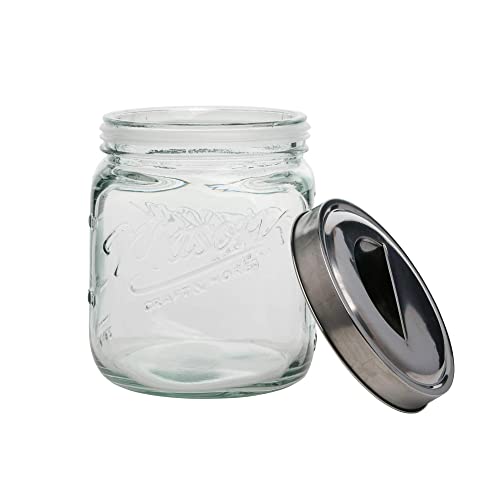 Mason Craft & More Airtight Kitchen Food Storage Clear Glass Pop Up Lid Canister, Medium 2.7 Liter Pop Up Canister