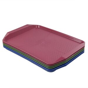 eudokkyna colored service tray set of 6, fast food plastic trays