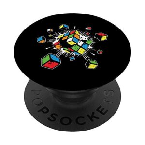 exploding cube speed cubing puzzle master popsockets swappable popgrip