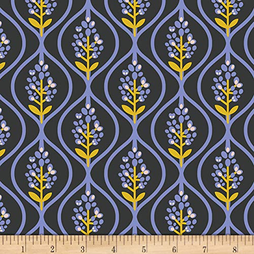 Art Gallery Fabrics Art Gallery Day Trip Bluebonnet Midnight Fabric, Black