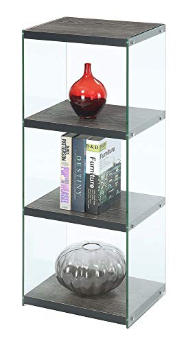 Convenience Concepts SoHo 4 Tier Tower Bookcase, Weathered Gray