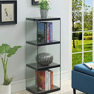 Convenience Concepts SoHo 4 Tier Tower Bookcase, Weathered Gray