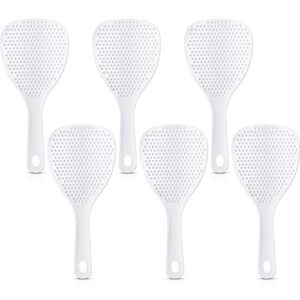 6 Pieces rice spoon paddle plastic Non Stick white Japanese rice cooking scoop Spatula,7.5 Inches