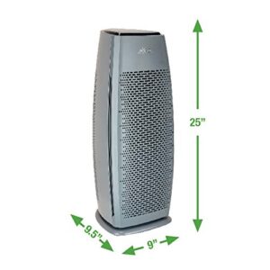 Hunter HP600 Tall Tower Air Purifier Features Energy Star Certification True HEPA Filter, Multiple Fan Speeds, Soft Touch Digital Control Panel, Sleep Mode, Timer, Accent Light, Graphite