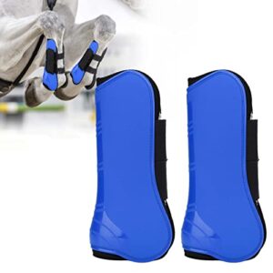 1 pair horse jumping protection boot, equine knee boot jumping riding horse tendon boots wrap(blue)
