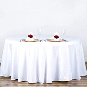 TANIASH 6 Packs White Round Tablecloth -90inch, 100% Polyester Table Cover for Wedding/Party/Birthday