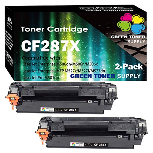 (Pack of 2) GTS Compatible Replacement for HP CF287X 287X 87X Toner Cartridge (11,000 Pages, 2 Pack) for HP Enterprise M506 M506n M506x M506dn MFP M527 Series m527c Pro M501n M501dn Printer