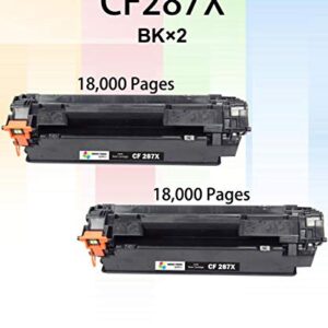 (Pack of 2) GTS Compatible Replacement for HP CF287X 287X 87X Toner Cartridge (11,000 Pages, 2 Pack) for HP Enterprise M506 M506n M506x M506dn MFP M527 Series m527c Pro M501n M501dn Printer