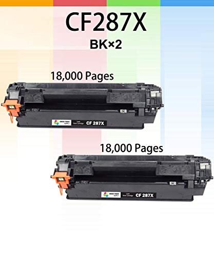 (Pack of 2) GTS Compatible Replacement for HP CF287X 287X 87X Toner Cartridge (11,000 Pages, 2 Pack) for HP Enterprise M506 M506n M506x M506dn MFP M527 Series m527c Pro M501n M501dn Printer