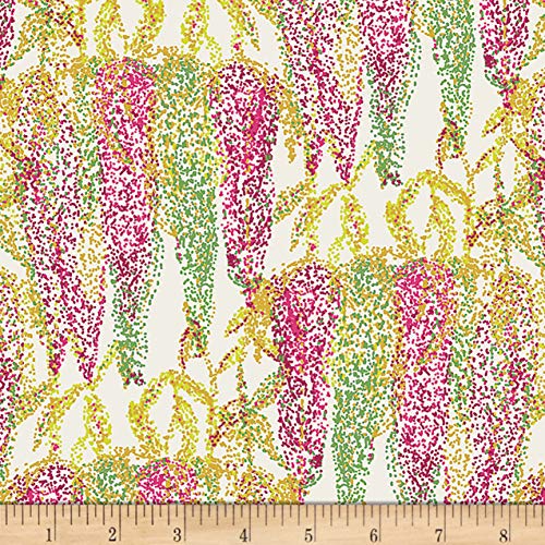 Art Gallery Fabrics Art Gallery Millie Fleur Wisteria Ochre Pink Fabric, White