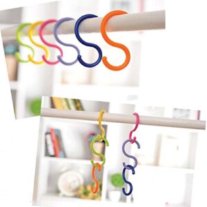 18Pcs Colorded S Shaped Hooks Plastic Hanging Hooks Holder Rack Hooks for Shirt Towel Dress Bag Clothes Hanger Hook and Kitchenware Spoons, Random Color