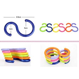 18Pcs Colorded S Shaped Hooks Plastic Hanging Hooks Holder Rack Hooks for Shirt Towel Dress Bag Clothes Hanger Hook and Kitchenware Spoons, Random Color