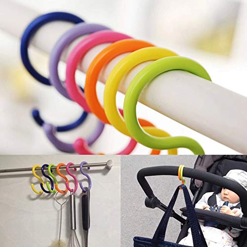 18Pcs Colorded S Shaped Hooks Plastic Hanging Hooks Holder Rack Hooks for Shirt Towel Dress Bag Clothes Hanger Hook and Kitchenware Spoons, Random Color