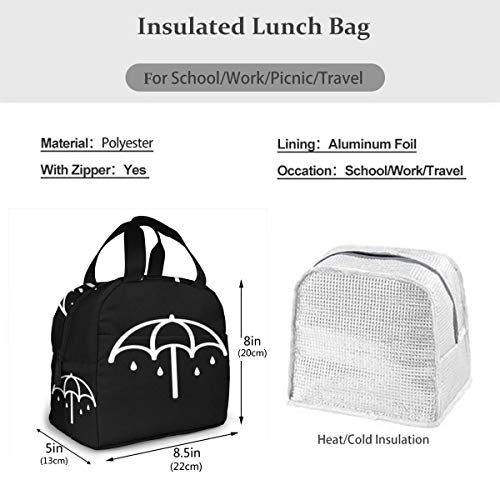 Nicokee Bring Me To The Horizon Black Insulated Lunch Bag For Men Women Office/Picnic/Fishing Tote Bag