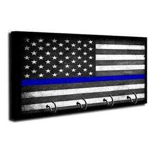 brotherhood thin blue line law enforcement subdued american flag key holder organizer wall mount rack for holders the home keys ring decorative hangers decor hook hanger