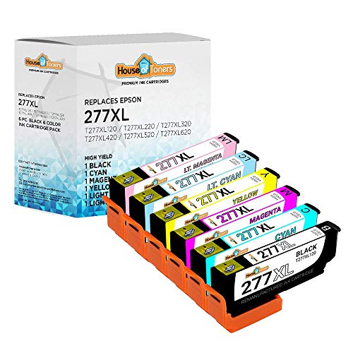 Houseoftoners Remanufactured Ink Cartridge Replacement for Epson 277 XL 277XL for Expression XP-850 XP-860 XP-950 XP-960 XP-970 (1B/1C/1M/1Y/1-Lt. Cyan/1-Lt. Magenta, 6PK)