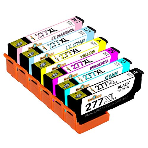 Houseoftoners Remanufactured Ink Cartridge Replacement for Epson 277 XL 277XL for Expression XP-850 XP-860 XP-950 XP-960 XP-970 (1B/1C/1M/1Y/1-Lt. Cyan/1-Lt. Magenta, 6PK)