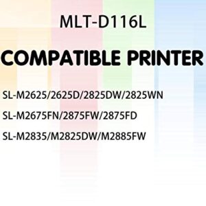 (2 Black Toner Cartridge) Compatible MLT-D116L 116L Toner Cartridge D116L Used for Samsung Xpress SL-M2625D M2675F M2825DW M2835DW M2875FD M2875FW M2885FW M2875DW Printer, by GTS