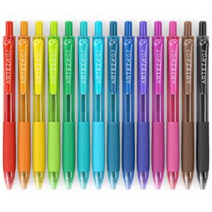 ARTEZA Colored Gel Pens, Pack of 14, Unique Vibrant Colors, Fine 0.7 mm Tip, Retractable, Art Supplies for Journaling, Drawing, Doodling, and Notetaking