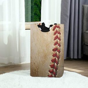 ALAZA Vintage Baseball Ball Sport Laundry Basket Hamper Large Storage Bin with Handles for Gift Baskets, Bedroom, Clothes