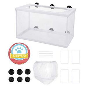 POPETPOP 2pcs Fish Hatchery Breeder Box Aquarium Separation Net Nylon Incubator Mesh - Large Size