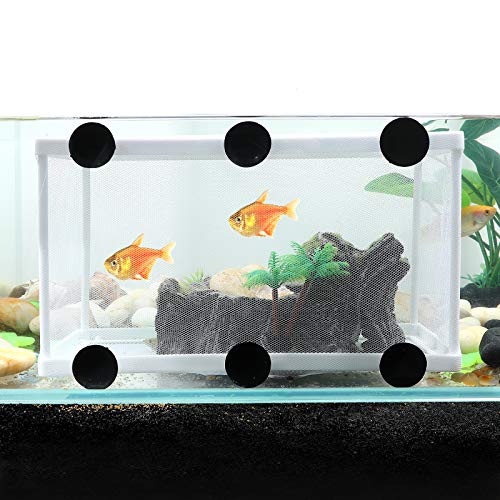 POPETPOP 2pcs Fish Hatchery Breeder Box Aquarium Separation Net Nylon Incubator Mesh - Large Size