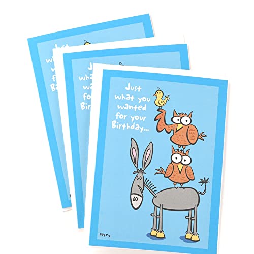 SHADE TREE GREETINGS Men's Funny Adult Birthday Greeting Card (5" x 7") by Smart Alex | 3 Pack + 3 Envelopes (Hooters and Ass)