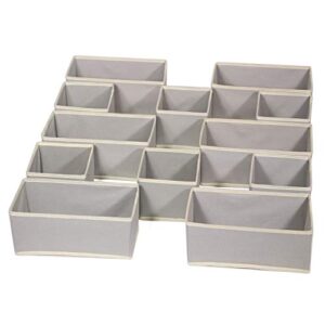 diommell foldable cloth storage box closet dresser drawer organizer fabric baskets bins containers divider for clothes underwear bras socks lingerie clothing, set of 12 grey 066