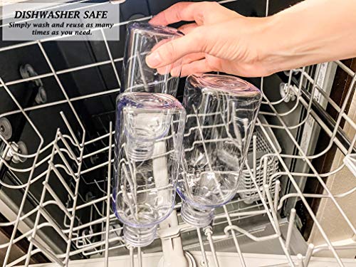 Dishwasher Safe Plastic Juice Bottles with Lids, Free Insulated Bottle Holder, Hot or Cold Drinks, 12pcs 16oz Empty Clear BPA Free Reusable Containers with Caps for Smoothies, Milk and Other Beverages