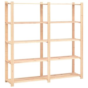 vidaxl solid wood pine 5-tier storage rack home workshop garage wooden storage shelf organizer unit industrial shelving furniture 1102.3 lb