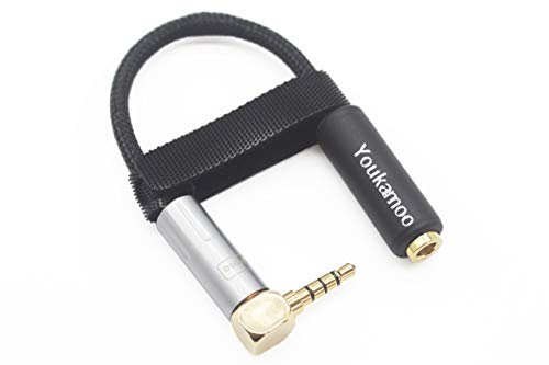 Youkamoo [ 3.5mm Balanced Right Angle ] 3.5mm Male to 4.4mm Female 8 Core Silver Plated Headphone Earphone Audio Adapter Cable New in Box 3.5mm Balanced to 4.4mm Balanced