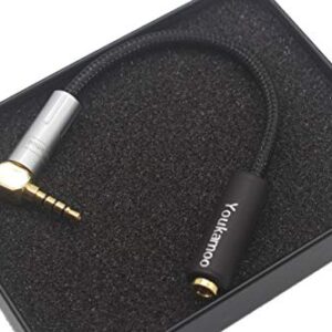 Youkamoo [ 3.5mm Balanced Right Angle ] 3.5mm Male to 4.4mm Female 8 Core Silver Plated Headphone Earphone Audio Adapter Cable New in Box 3.5mm Balanced to 4.4mm Balanced